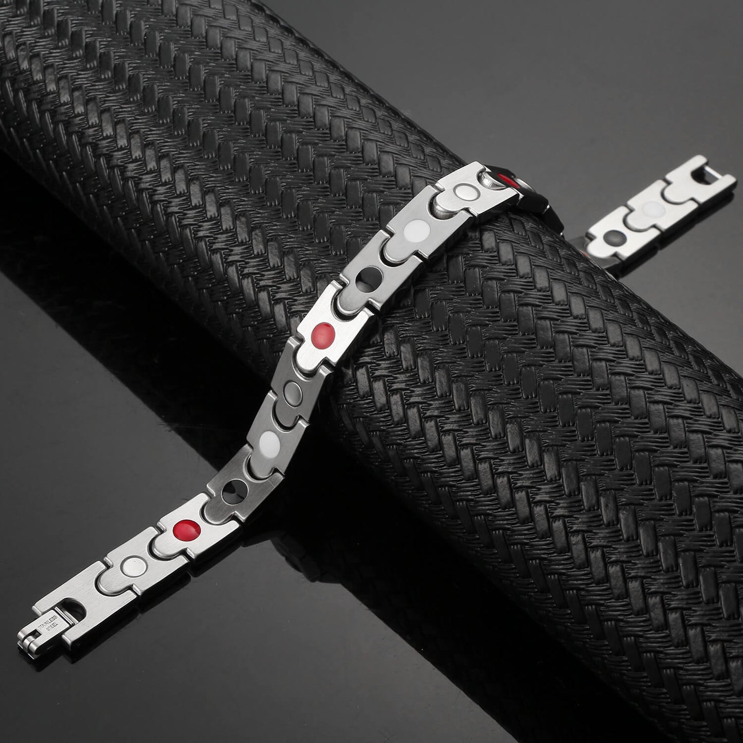 Stainless Steel Energy Bracelet 4-in-1. 2 Colors available. Model B113