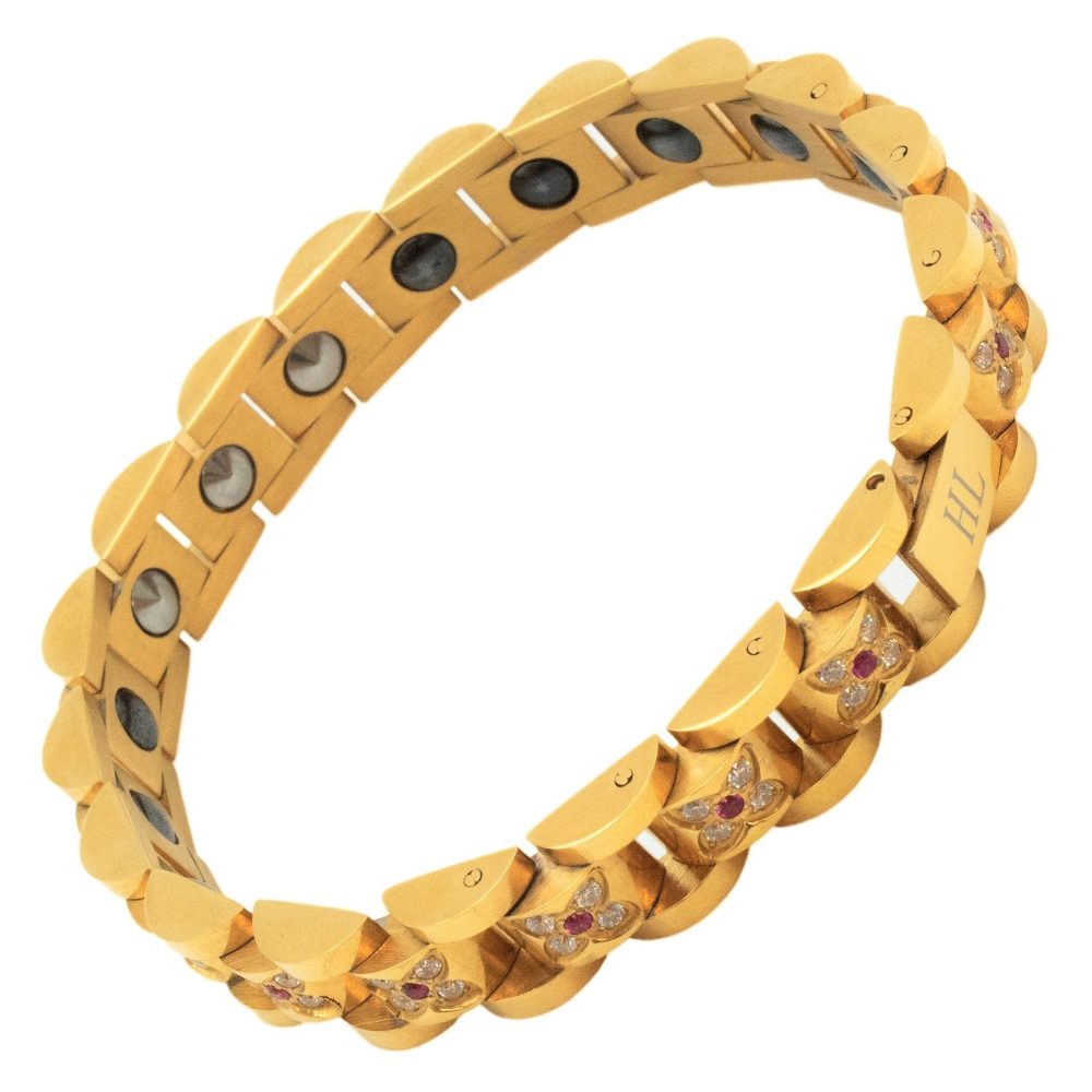 Stainless Steel Magnetic/Energy Bracelet with Crystals. 3 Colors available. Model YYG233